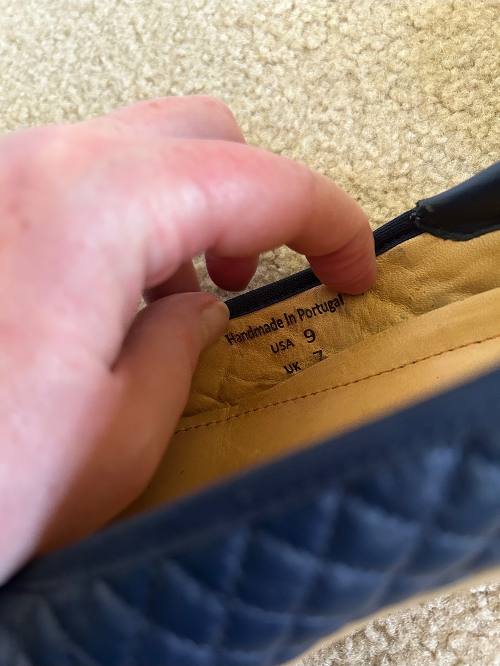 Royal Albartross Navy Quilted Leather Ballet Flats sz 9 - Picture 9 of 9